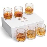INTIGNIS® Coffret 6 Verres à Whisky 350 ml – Verres Taillés à Main, Base Lourde, Parfaits pour Whisky, Cocktails, Gin & Mocktails
