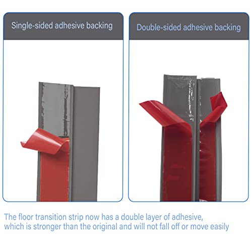 Upgraded Floor Transition Strip Threshold Strip Double Self Adhesive Carpet Floor Edging Trim Piece Suitable For Threshold Transitions With A Height Less Than 5Mm (14Ft, White) #TOP1