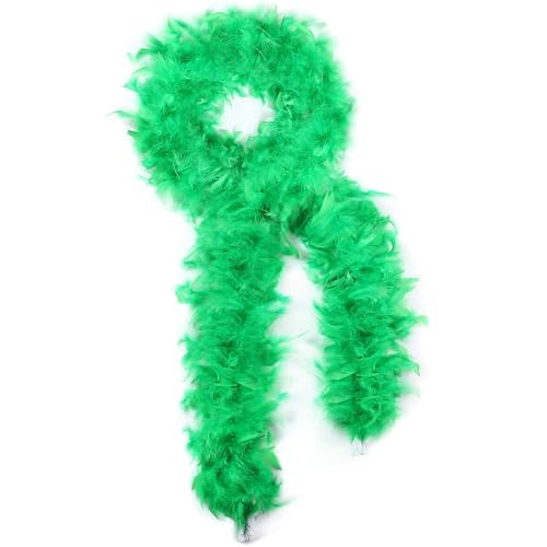 Larryhot Green Feather Boa 60g - 2 Yards Turkey Scarf Multipack for Party