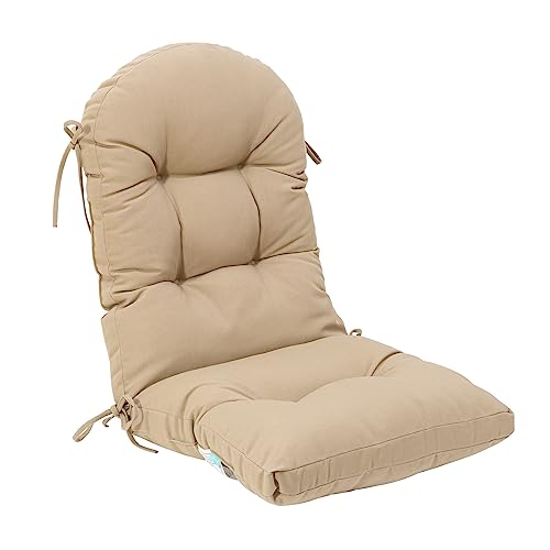 Image of QILLOWAY Outdoor High Back Chair Cushion for Adirondack, All Weather Rocking Chair Cushions Thick Padded Replacement for Patio Furniture,Beige,Sand,Camel