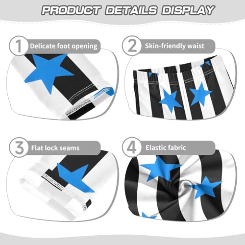 Blue Stars Stripe Girls Leggings Soft Stretch Workout Yoga Dance Pants for Kids Casual Tights3