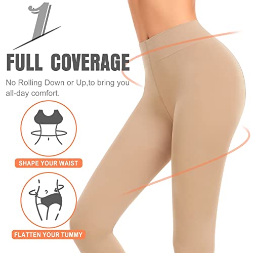 Qoonoo Black Tights For Women Opaque Tights Control Top Pantyhose Nude Skin Tone Black Tights(Stirrup - Nude,Small) #TOP1