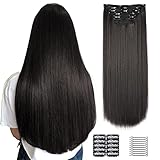Material: 100% fibra sintética japonesa de alta temperatura. La extensión de cabello sintético largo es tan suave como tu cabello natural y se mezcla con tu cabello. Es tan natural que nadie puede saberlo.
