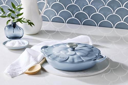 Image of Le Creuset Enameled Cast Iron Petal Braiser, 2.25 qt., Coastal Blue