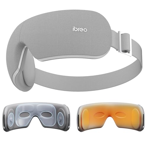 Ultra Quiet Eye Massager for Migraines with Temple Massage, Heat, Air Compression, Bluetooth Music Streaming, 10/15/20 Min Timer, Foldable Electric Eye Mask for Migraine Relief, Eye Strain, Eye Care