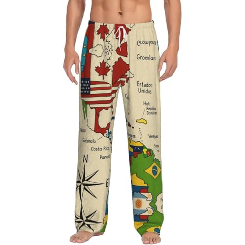 Pantalon pyjama flanelle homme chaud avec taille élastique ajustable et grandes poches