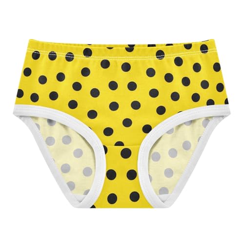 Yellow Black Dots Girls Underwear Toddler 2t Cotton Girl Panties Cute Fun Briefs Underpants