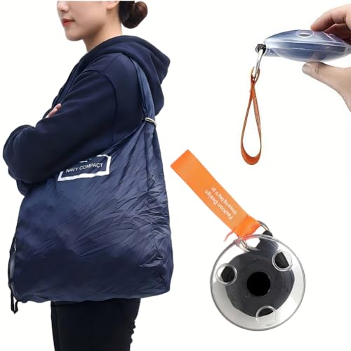 Bolsa tiracolo reutilizável dobrável, sacola de compras leve com estojo de armazenamento portátil para uso diário, Preto