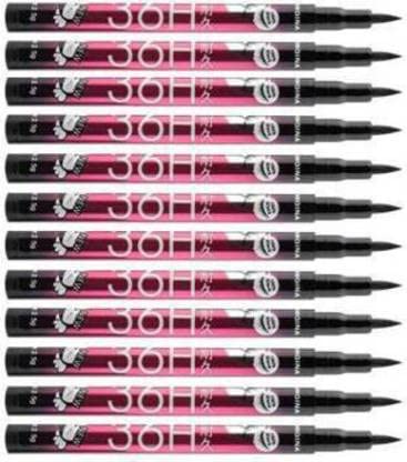 Beauty Heights 36H Precision Waterproof Liquid Pencil Eyeliner Long Lasting Water Resistant Black Shinny Liquid Eye Liner Combo Pack of 12 (Deep Black, 12 Piece’s) Matte &…