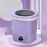 Lavatrice portatile, mini lavatrice, piccola lavatrice da 15 litri con asciugatrice e luce blu, per viaggi, appartamenti, vestiti per bambini, calzini (bianca)