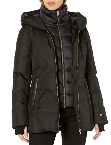 Soia & Kyo Women's FANNIA Ladies Hooded Down Coat, Black, M