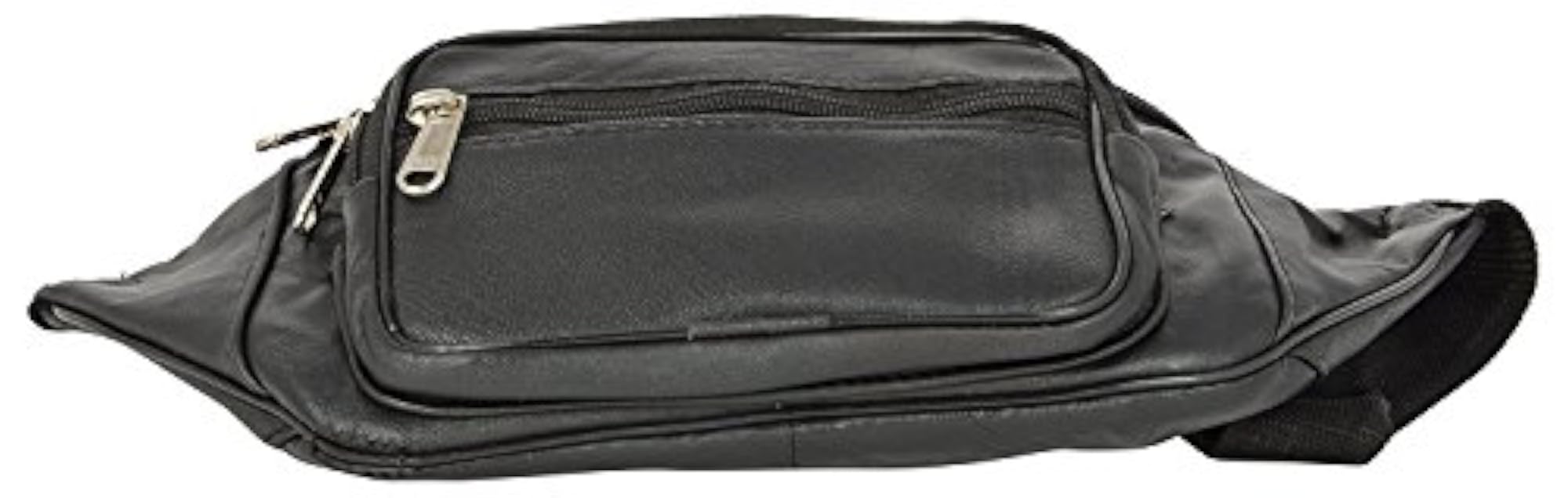 Genuine Leather Black Waist Pouch, Travel Essential