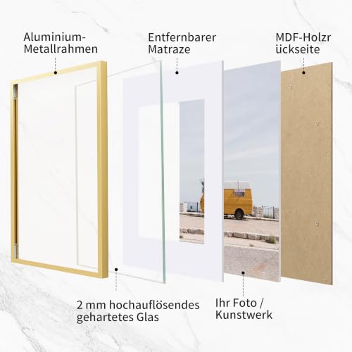 Fun Memories Metall-Bilderrahmen, 30,5 x 40,6 cm, Aluminium mit bruchfestem Glas, für Fotos der Größe 22,9 x 30… – Ansicht 4