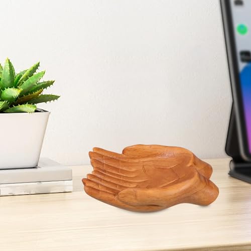 Cuenco decorativo de madera HINTRMENT con forma de mano para llaves 6
