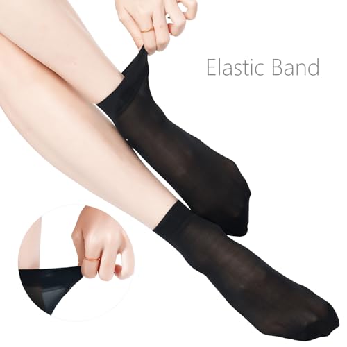 10 Pairs Sheer Socks Low Cut Nylon Socks for Women Thin Ankle Stocking Transparent Silk Dress Socks4