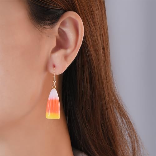 Halloween Candy Corn Earrings Fall Earrings Acrylic Dangle Halloween Jewelry Gift for Women2