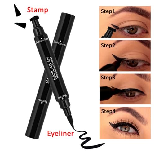 2 in 1 Winged Eyeliner Stamp,Beauty Cat Eye Stamp,Liquid Wing Cat Eye Stamp,Waterproof Liquid Eyeliner Pencil,Long Lasting Wing Liquid Eye Liner Pen,Smudgeproof Winged Eyeliner Pencil Easy to Use - Image 6