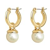 DIELOVEHUA Pendientes de Perlas de Mujeres, Pendientes de Perlas Colgantes con Perla, Pendiente Aro Hipoalergenicos Mujer, Moda Regalos de Joyería para Mujeres