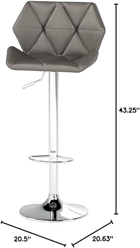 Miniatura 2 de Roundhill Furniture PC190BK Glasgow taburetes de bar con altura ajustable, Metal, gris Gris,Negro