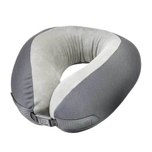 American Dreamer, Deluxe Travel Pillow, Comfortable Memory Foam Neck Pillow for Uninterrupted Sleep, Ideal for Airplane, Bus, Car, and Train, Travel Essentials, Made in USA, Gray