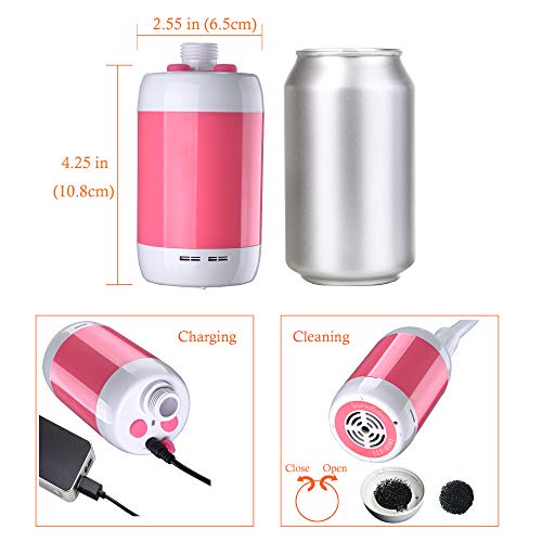 Iron Hammer Portable Shower Camp Shower Rechargeable Shower High Capacity 4800mAh Camping Shower Pet Shower(Pink)
