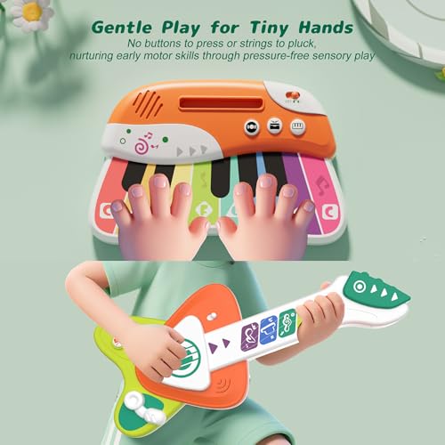Toddler Baby Guitar Piano Keyboard for 1-3, Touch Baby Piano Guitar Toy for 1 Year Old Musical Toy w/ 3 Modes, Light, Melodies, Music Cards, Adjustable Volume, Birthday Gift for 10â18 Mos &1â3 Yrs Old - Image 6