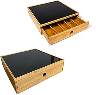Wood Wooden 5 compartment 45-50 coffee pod holder drawer Coffee maker stand Tea Coffee storage organiser Standard Pod size Compatible