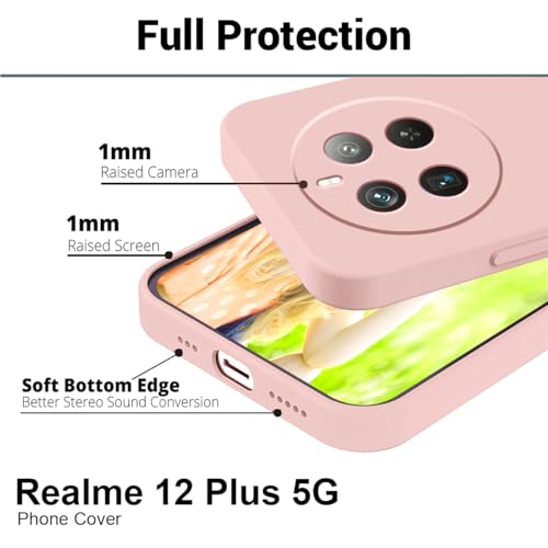 Image of LIRAMARK Silicone Case with Micro-Fibre Cloth On Inner Side for Realme Narzo 70 | Narzo 70 Pro 5G| Realme 12 Plus 5G| Realme P1 5G (Pink)