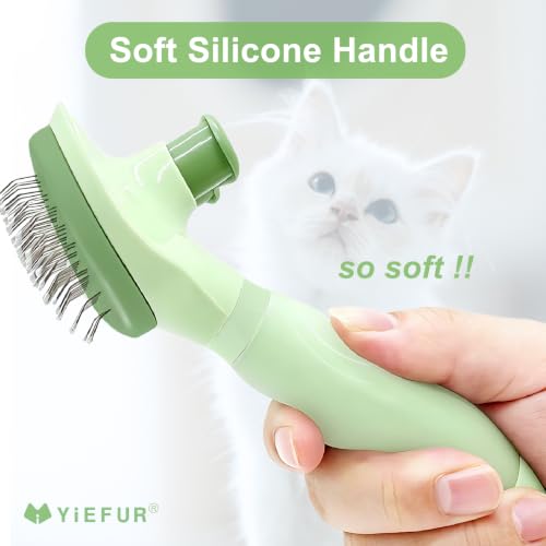 Image of Cat Brush for Shedding, Self Cleaning Brush for Long & Short Hair Cats