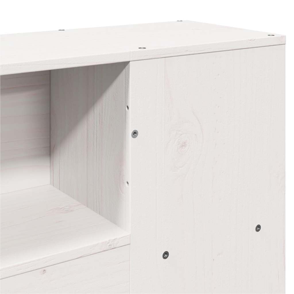 vidaXL Kopfteil, Bettkopfteil mit Stauraum, Freistehend Betthaupt für Holzbett Doppelbett, Holzkopfteil Bettzubehör Schlafzimmer, Weiß 140cm Massivholz Kiefer