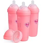 Herobility Double Anti-Colic Baby Bottles - 12 fl oz/340ml - 3-Pack