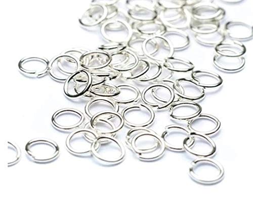 100 x Silver strong gauge plated jump rings closed but unsoldered - all different sizes in listing (8mm)