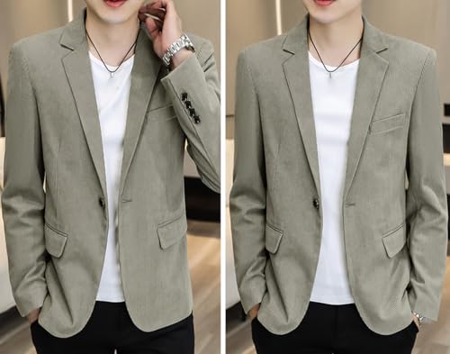 Men's Vintage Corduroy Lapel Jacket, Sport Coats Men Casual Formal Long Sleeve Classic 1 Button Suit Blazer Jackets3
