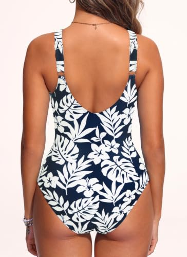 Image of Women's Tummy Control One Piece Swimsuit Push Up Full Coverage Bathing Suit