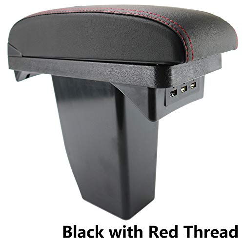 Reposabrazos de piel negra de doble capa para consola central de 2008