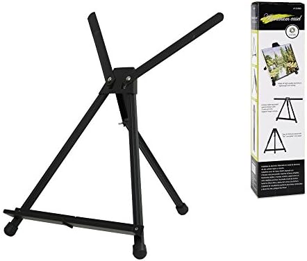 Conda Aluminum Tabletop Easel, Portable Tripod Display Stand Adjustable Height from 15" to 21" with Extension Arm Wings, Desktop Display Easel for Canvas, Paintings, Photos, Signs