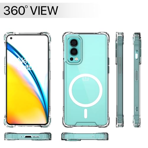 Image of Amazon Basics Back Cover for OnePlus Nord 2 5G Mag-Safe Shockproof PC + TPU Protective Case Magnetic Support Bumper Case (Transparent Mag-Safe)