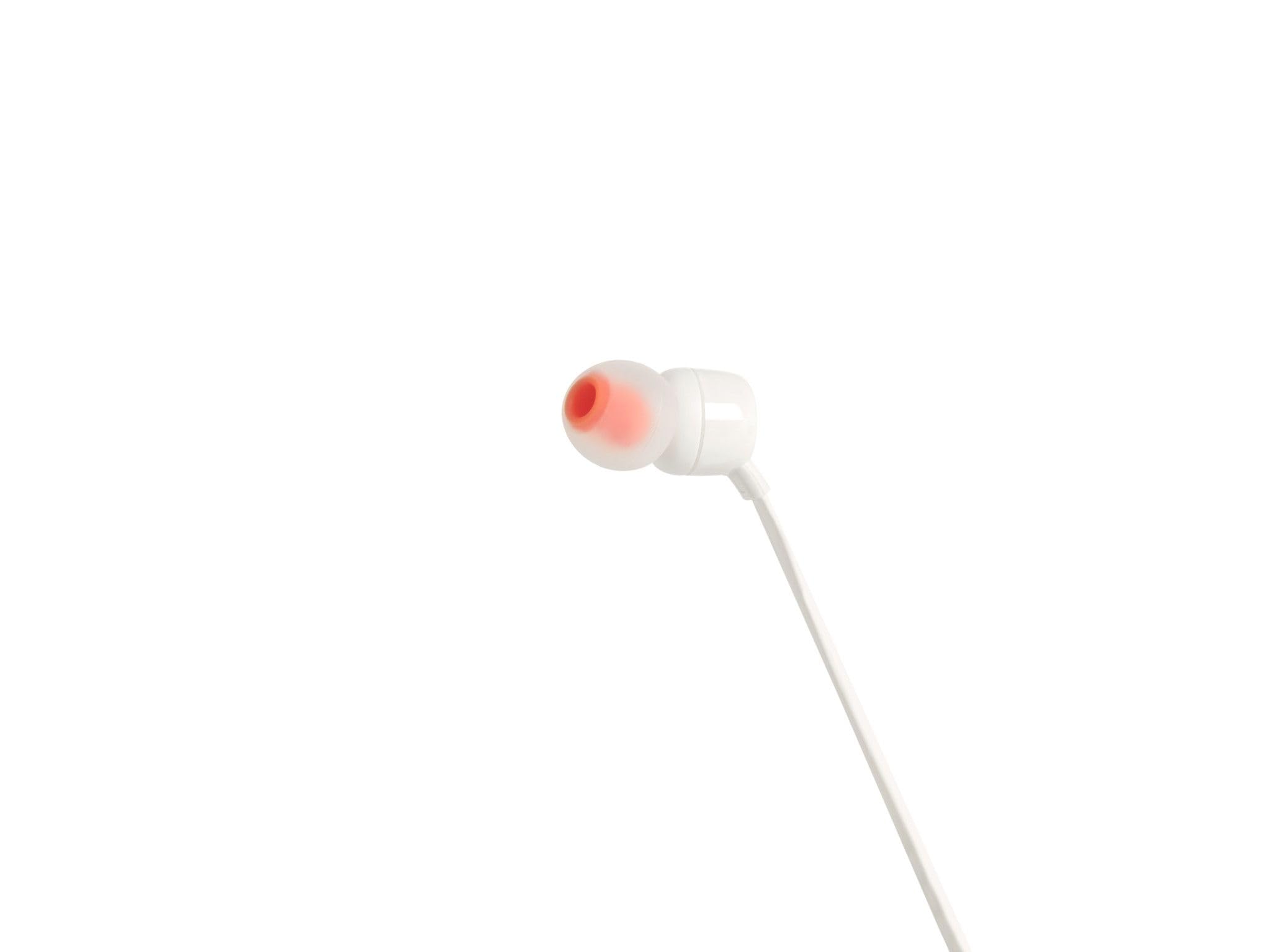 JBL T110 Intra-Auricolari con Comando e Microfono Universale, Bianco, Piccola - 3