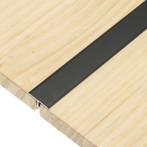 QUARKZMAN 3 Piezas De Tiras De Transición En Forma De T De 0.9m X 20mm (L X A) De Aleación De Aluminio Para Suelo Divisor Plano Borde De Suelo De Vinilo Color Negro Mate