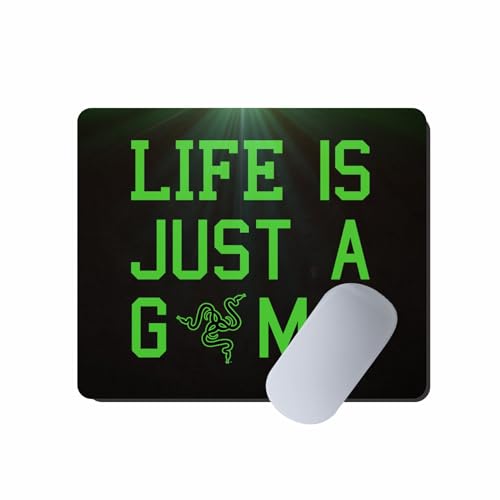 Image of My Print Shop Life is Just A Game Printed Mouse Pad for Laptop & Desktop | Non-Slip Rubber Base | Smooth Surface for Gaming & Office Use | Stylish Black Green Gamer Mouse Mat