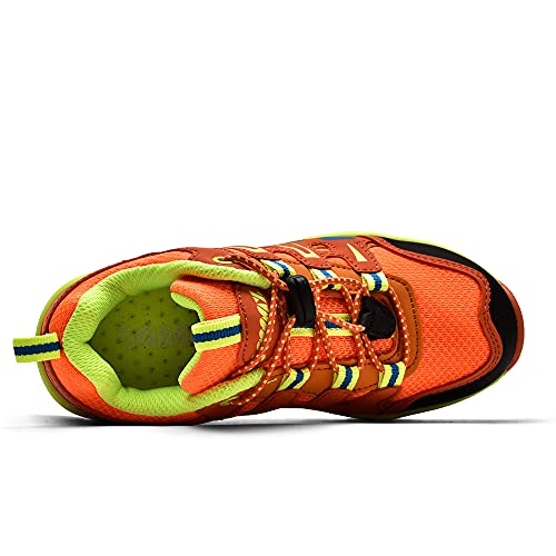 Sannax Kids Shoes Boys Tennis Running Sneakers Hiking Shoes Kids Outdoor Fashion Sneakers Slip Resistant Orange #TOP2