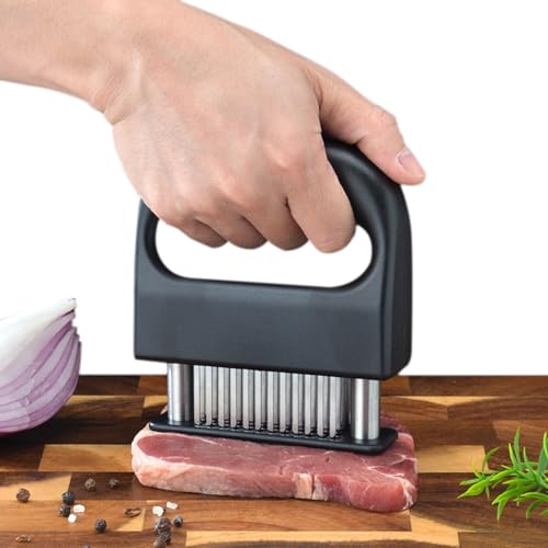 Meat Tenderizer, Meat Tenderizer Tool with 48 Stainless Steel Ultra Sharp Needle Blades Kitchen Cooking Gadgets for Tenderizing Beef, Turkey, Fish, BBQ, Pork, Fish