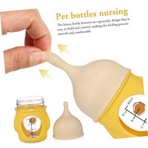 Abaodam Babyflasche Welpenflasche 80 Ml aus Bpa Freiem Kunststoff mit Milchflussventil für Neugeborene Katzen und Welpen in Reisegröße