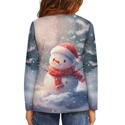 Image of Girls Long Sleeve Shirts Casual Crewneck Soft T-shirts for Girls 3-16 Years Old