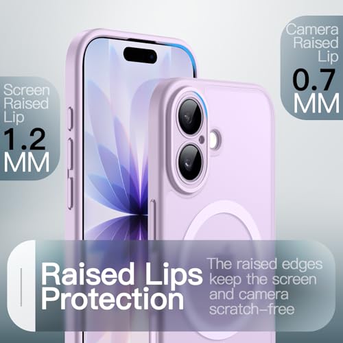 Image of JETech Magnetic Case for iPhone 17 6.3-Inch Compatible with MagSafe, Shockproof Slim Phone Cover with Built-in Camera Control Button, Matte Translucent Back (Lavender)