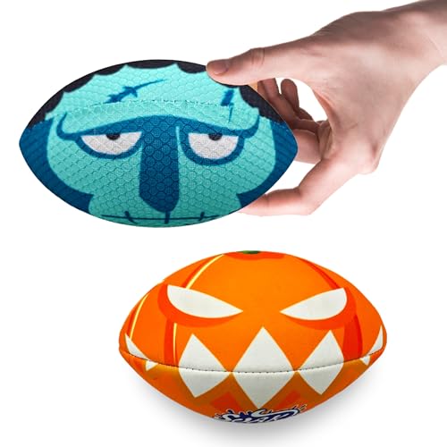 SOAK 2 Pack Small Water Football for Pool Beach Games Size 6 - Pool Games,Kids Football,Lake Toys Halloween Decorations Outdoor Pumpkin and Zombie Horror Decor for Kids Gifts