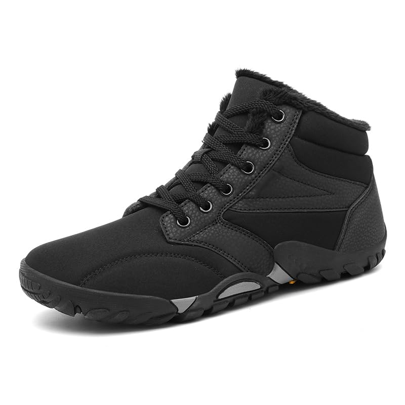 Best Winter Hiking Boots for Wide Feet: Top Picks 14 Mens Womens Snow Boots Wide Toe Box Minimalist Barefoot Warm Winter Boots Zero Drop Sole Waterproof Non-Slip Ankle Hiking Booties Black Size 8 Women/6.5 Men