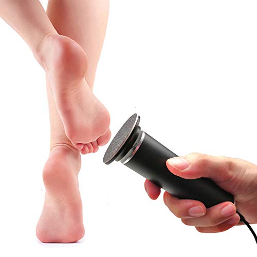 Râpe Electrique Anti-Callosités pour Les Pieds, Vitesse Réglable, Lime à pied électrique avec 60 Tampons de Remplacement pour Enlever la Peau Morte et la Peau Dure FCR-1 (Noir)
