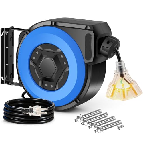 Retractable Extension Cord Reel 50FT Heavy Duty