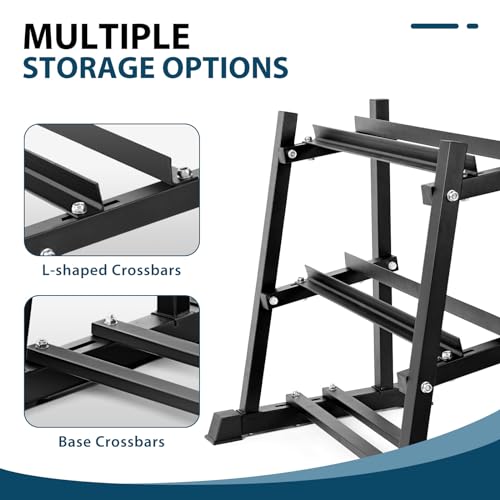 Image of Dumbbell Rack, Bongkim Dumbbell Set with Rack Stand, Dumbbells Weights Rack for Home Gym, Weight Rack for Dumbbells, Kettlebells, and Weight Plates 1100LBS